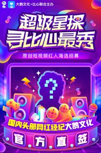 比心App與頂級游戲經紀大鵝文化聯合海選紅人，文化經紀代理新模式